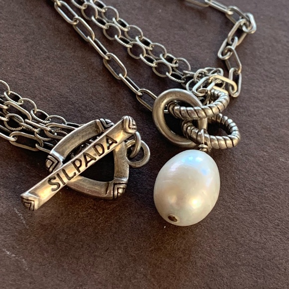 SILPADA Sterling Silver and large Pearl double strand necklace - Picture 2 of 9